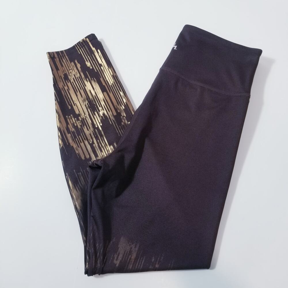Lab Joy Brown Metallic Yoga Leggings Activewear